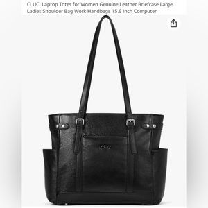 CLUCI woman genuine leather laptop tote